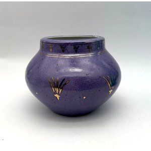 Vtg. ECCO TERRA Medieval Monarch Porcelain Planter Gold Accents